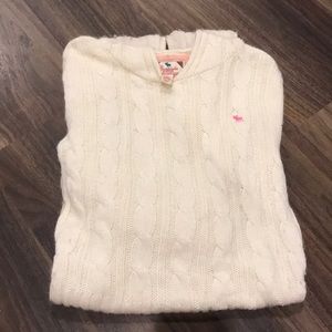 A&F cream cable hooded sweater